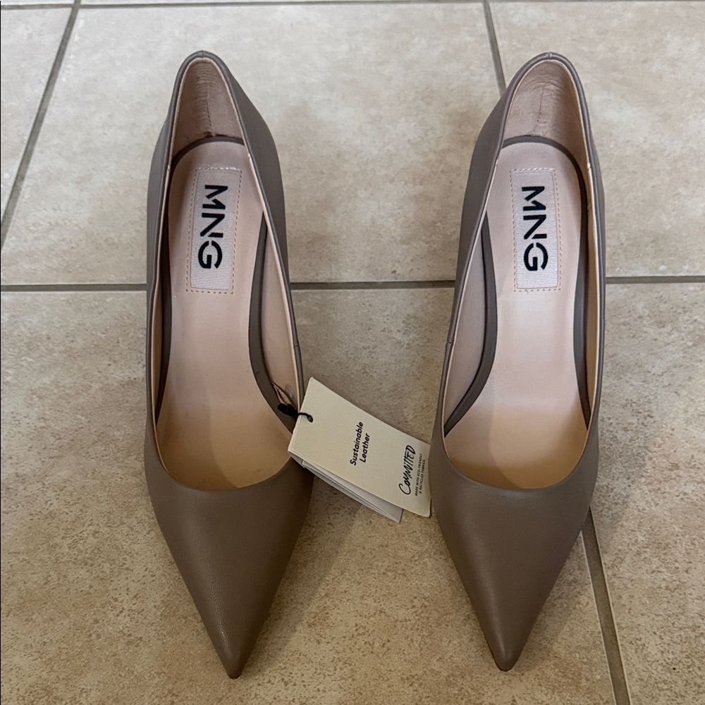 Mango Women's Brown Pointed Heels